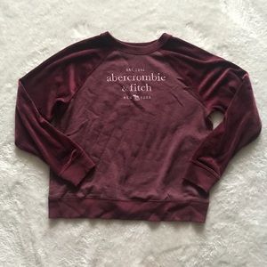 Abercrombie Kids - Burgundy Logo Crewneck Sweatershirt